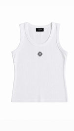 Four Emblem Ribbed Tank