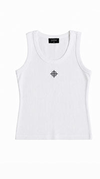 Four Emblem Ribbed Tank